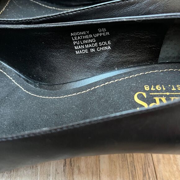 Chaps Vintage Heels Women's 9 Addney Genuine Leather Peep Toe Black 90s - Picture 7 of 10